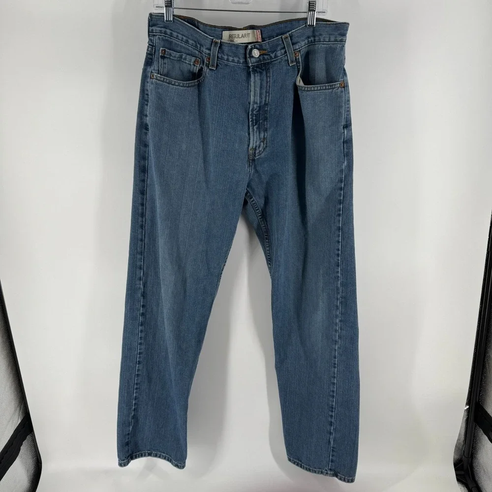 Vintage Levi's 505 Regular Fit Jeans Mens 36x34 Blue Denim Cotton Straight Leg‎